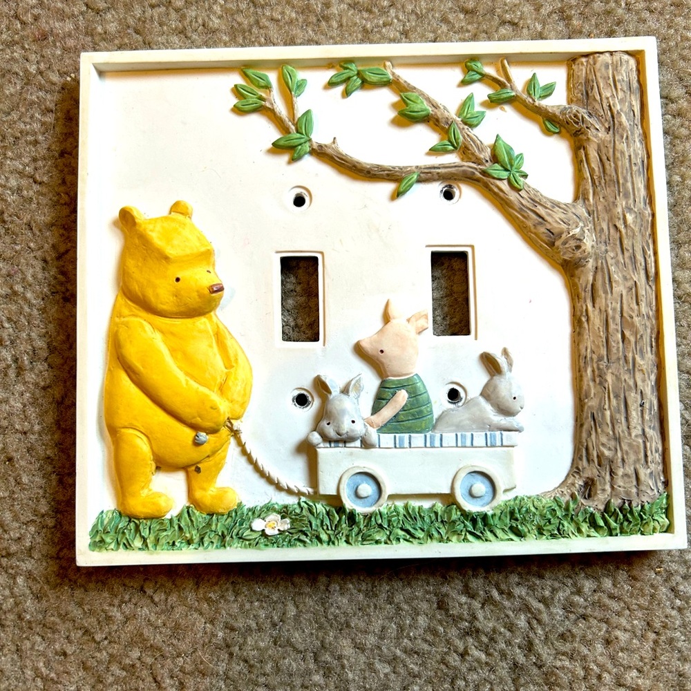 Vintage look Winnie the Pooh lightswitch cover